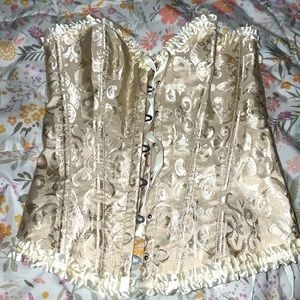 vintage style cream corset